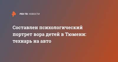 Составлен психологический портрет вора детей в Тюмени: технарь на авто - ren.tv - Россия - Тюмень