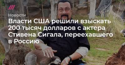 Стивен Сигал - Власти США решили взыскать 200 тысяч долларов с актера Стивена Сигала, переехавшего в Россию - tvrain.ru - Россия - США