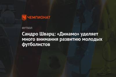 Сандро Шварц - Сандро Шварц: «Динамо» уделяет много внимания развитию молодых футболистов - championat.com - Москва - Германия