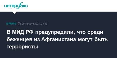Замир Кабулов - В МИД РФ предупредили, что среди беженцев из Афганистана могут быть террористы - interfax.ru - Москва - Россия - Афганистан