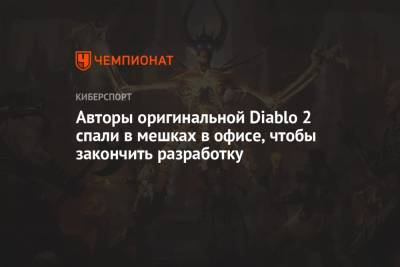 Авторы оригинальной Diablo 2 спали в мешках в офисе, чтобы закончить разработку - championat.com