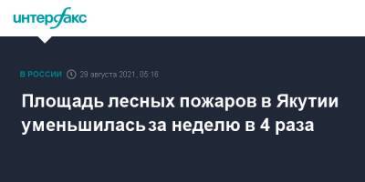 Площадь лесных пожаров в Якутии уменьшилась за неделю в 4 раза - interfax.ru - Москва - Иркутская обл. - респ. Саха