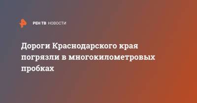 Дороги Краснодарского края погрязли в многокилометровых пробках - ren.tv - Краснодарский край