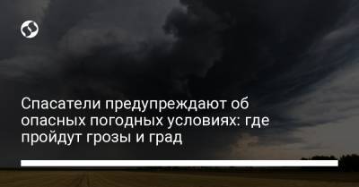 Спасатели предупреждают об опасных погодных условиях: где пройдут грозы и град - liga.net - Украина - Киев - Ивано-Франковская обл. - Кировоградская обл. - Одесская обл. - Черновицкая обл. - Львовская обл. - Полтавская обл.