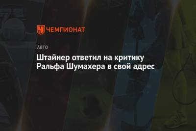 Гюнтер Штайнер - Мик Шумахер - Ральф Шумахер - Штайнер ответил на критику Ральфа Шумахера в свой адрес - championat.com