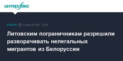 Агне Билотайте - Литовским пограничникам разрешили разворачивать нелегальных мигрантов из Белоруссии - interfax.ru - Москва - Белоруссия - Литва