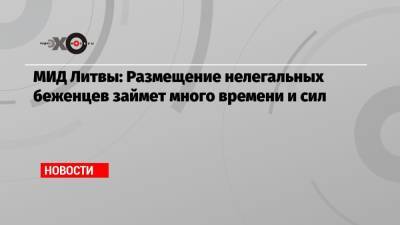 МИД Литвы: Размещение нелегальных беженцев займет много времени и сил - echo.msk.ru - Москва - Литва