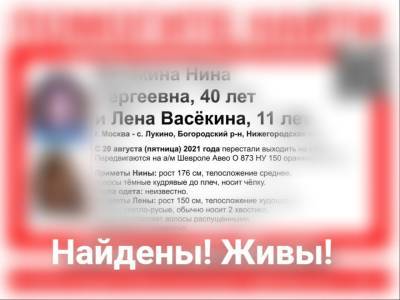 Пропавшие в Нижегородской области мать и дочь найдены живыми - vgoroden.ru - Москва - Нижегородская обл.
