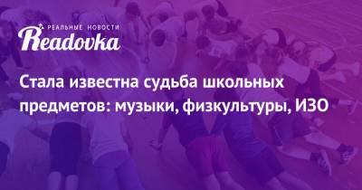 Сергей Кравцов - Стала известна судьба школьных предметов: музыки, физкультуры, ИЗО - readovka.ru - Россия