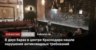 В двух барах в центре Краснодара нашли нарушения антиковидных требований - kubnews.ru - Краснодарский край - Краснодар