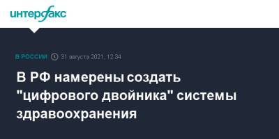 Михаил Мурашко - В РФ намерены создать "цифрового двойника" системы здравоохранения - interfax.ru - Москва - Россия