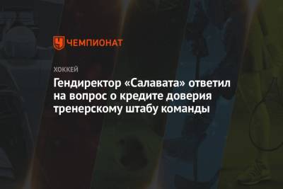 Ринат Баширов - Гендиректор «Салавата» ответил на вопрос о кредите доверия тренерскому штабу команды - championat.com