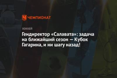 Ринат Баширов - Андрей Василевский - Гендиректор «Салавата»: задача на ближайший сезон — Кубок Гагарина, и ни шагу назад! - championat.com - Уфа - Нижнекамск