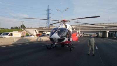 Спасатели эвакуировали на вертолете пострадавшего в ДТП на 48-м километре МКАД - vm.ru - Москва