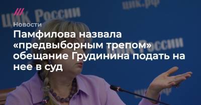 Памфилова назвала «предвыборным трепом» обещание Грудинина подать на нее в суд - tvrain.ru