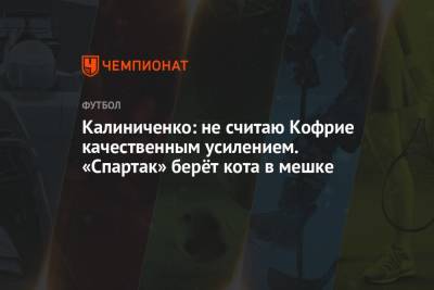 Максим Калиниченко - Максимилиано Кофрие - Калиниченко: не считаю Кофрие качественным усилением. «Спартак» берёт кота в мешке - championat.com - Бельгия