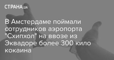 В Амстердаме поймали сотрудников аэропорта "Схипхол" на ввозе из Эквадоре более 300 кило кокаина - strana.ua - Украина - Эквадор - Амстердам