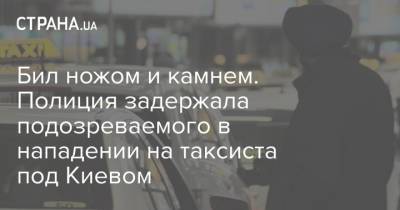 Бил ножом и камнем. Полиция задержала подозреваемого в нападении на таксиста под Киевом - strana.ua - Украина - Киев - Киевская обл.