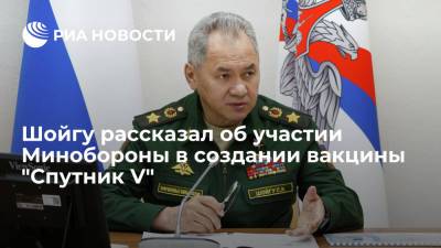 Сергей Шойгу - Шойгу рассказал, что Минобороны подключилось к созданию вакцины "Спутник V" с первых дней разработки - ria.ru - Москва - Россия