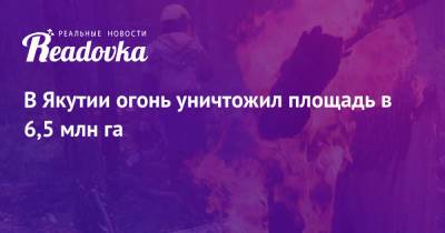 В Якутии огонь уничтожил площадь в 6,5 млн га - readovka.ru - респ. Саха