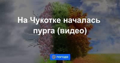 На Чукотке началась пурга (видео) - news.mail.ru - Россия - Магаданская обл. - Чукотка