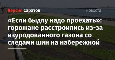 «Если быдлу надо проехать»: горожане расстроились из-за изуродованного газона со следами шин на набережной - nversia.ru