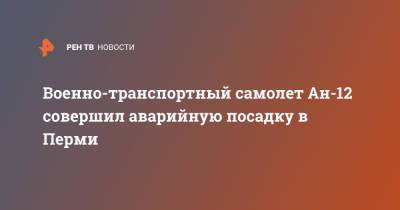 Военно-транспортный самолет Ан-12 совершил аварийную посадку в Перми - ren.tv - Пермь