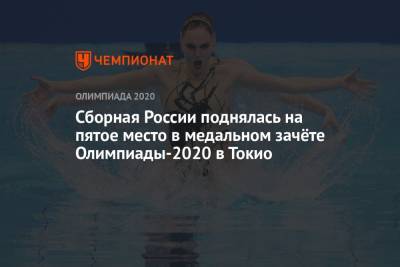 Светлана Колесниченко - Светлана Ромашина - Сборная России поднялась на пятое место в медальном зачёте Олимпиады-2021 в Токио - championat.com - Россия - Китай - США - Токио - Англия - Япония