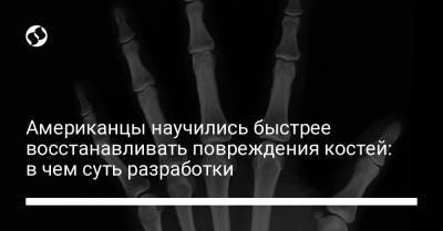 Американцы научились быстрее восстанавливать повреждения костей: в чем суть разработки - liga.net - Украина