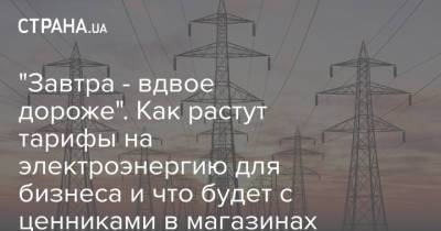 "Завтра - вдвое дороже". Как растут тарифы на электроэнергию для бизнеса и что будет с ценниками в магазинах - strana.ua - Украина - Тарифы