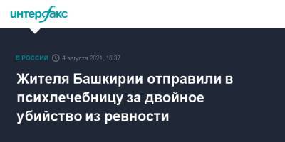 Жителя Башкирии отправили в психлечебницу за двойное убийство из ревности - interfax.ru - Москва - Башкирия
