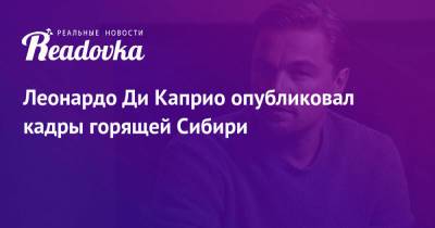 Леонардо Ди-Каприо - Леонардо Ди Каприо опубликовал кадры горящей Сибири - readovka.ru - США - Бельгия - Индия - респ. Саха - Экология