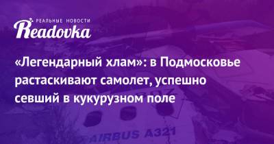 Дамир Юсупов - «Легендарный хлам»: в Подмосковье растаскивают самолет, успешно севший в кукурузном поле - readovka.news - Московская обл. - Симферополь