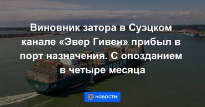 Виновник затора в Суэцком канале «Эвер Гивен» прибыл в порт назначения. С опозданием в четыре месяца - news.mail.ru - Англия - Египет