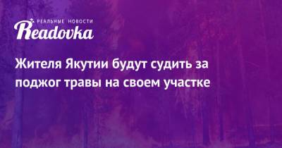 Жителя Якутии будут судить за поджог травы на своем участке - readovka.news - Россия - респ. Саха - район Томпонский
