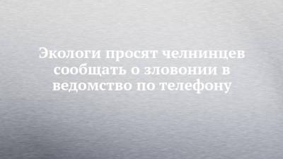 Экологи просят челнинцев сообщать о зловонии в ведомство по телефону - chelny-izvest.ru - Набережные Челны - Экология