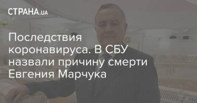 Евгений Марчук - Последствия коронавируса. В СБУ назвали причину смерти Евгения Марчука - strana.ua - Украина