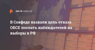 Андрей Климов - В Совфеде назвали цель отказа ОБСЕ послать наблюдать на выборы в РФ - ren.tv - Россия - Вашингтон