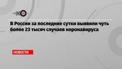 В России за последние сутки выявили чуть более 23 тысяч случаев коронавируса - echo.msk.ru - Москва - Россия - Красноярский край - Санкт-Петербург - Московская обл. - Нижегородская обл. - Воронежская обл. - Свердловская обл. - Пермский край
