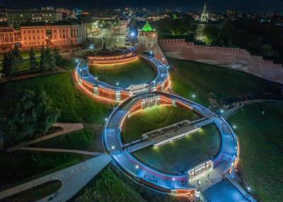 Появились первые фотографии Чкаловской лестницы с подсветкой - vgoroden.ru - Нижний Новгород - Благоустройство