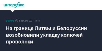 Агне Билотайте - На границе Литвы и Белоруссии возобновили укладку колючей проволоки - interfax.ru - Москва - Украина - Белоруссия - Эстония - Литва