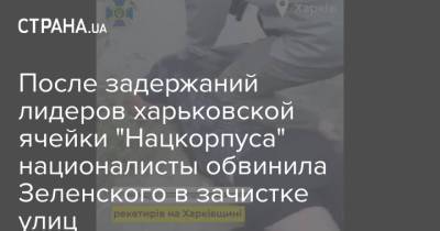 Владимир Зеленский - Максим Жорин - После задержаний лидеров харьковской ячейки "Нацкорпуса" националисты обвинила Зеленского в зачистке улиц - strana.ua - Украина