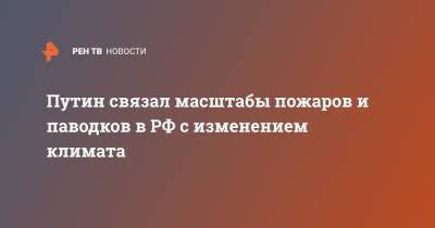 Владимир Путин - Путин связал масштабы пожаров и паводков в РФ с изменением климата - ren.tv - Россия - Экология