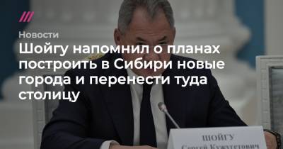 Владимир Путин - Сергей Собянин - Шойгу напомнил о планах построить в Сибири новые города и перенести туда столицу - tvrain.ru - Москва - Россия - Московская обл.