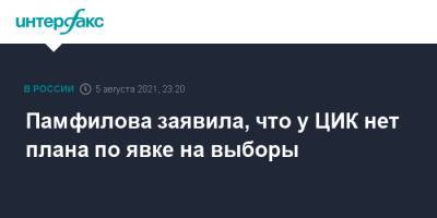 Элла Памфилова - Алексей Венедиктов - Памфилова заявила, что у ЦИК нет плана по явке на выборы - interfax.ru - Москва - Россия