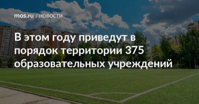 Петр Бирюков - В этом году приведут в порядок территории 375 образовательных учреждений - mos.ru - Москва - Благоустройство