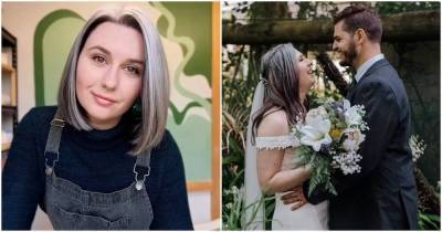 Девушка, поседевшая к 25 годам, перестала красить волосы за год до свадьбы - skuke.net