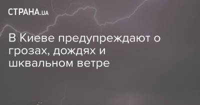 В Киеве предупреждают о грозах, дождях и шквальном ветре - strana.ua - Украина - Киев