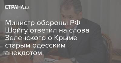 Сергей Шойгу - Владимир Зеленский - Министр обороны РФ Шойгу ответил на слова Зеленского о Крыме старым одесским анекдотом - strana.ua - Россия - Украина - Киев - Крым