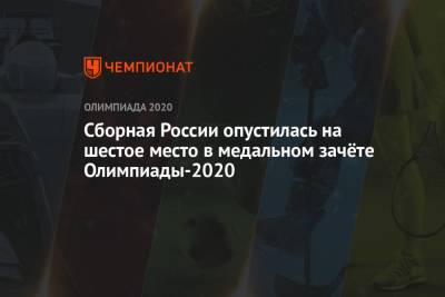 Сборная России опустилась на шестое место в медальном зачёте Олимпиады-2021 - championat.com - Россия - Китай - США - Токио - Англия - Австралия - Япония